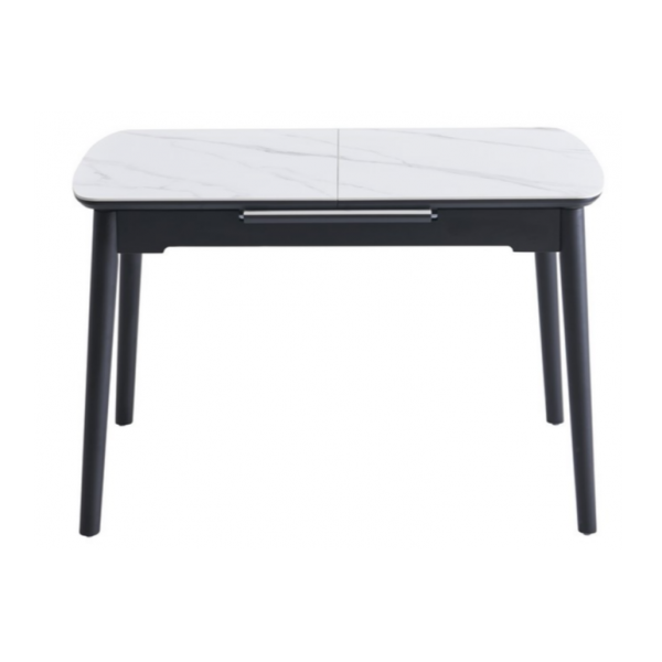 Керамічний стіл TM-76 білий мармур + чорний