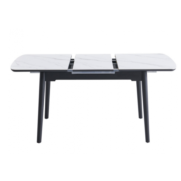 Керамічний стіл TM-76 білий мармур + чорний