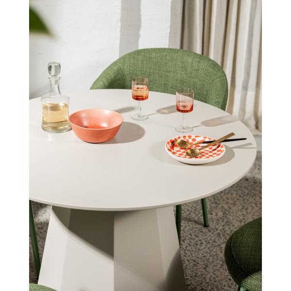 Стіл круглий поліуретановий МДФ TM-200-1 теплий пісок