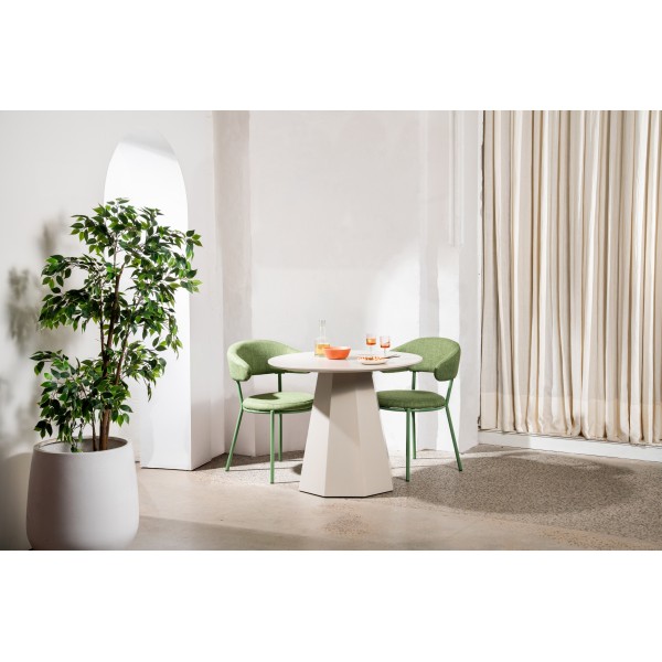 Стіл круглий поліуретановий МДФ TM-200-1 теплий пісок