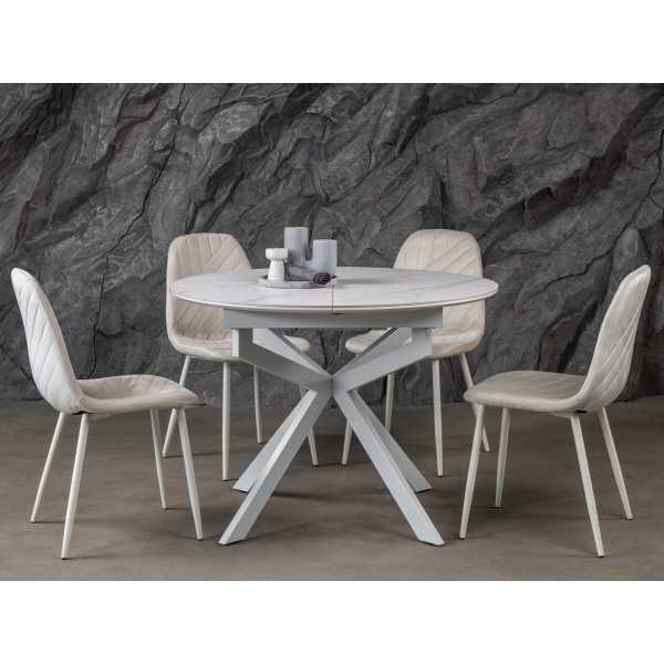 Керамічний стіл Офелія TML-1250 калакатта крістал + білий