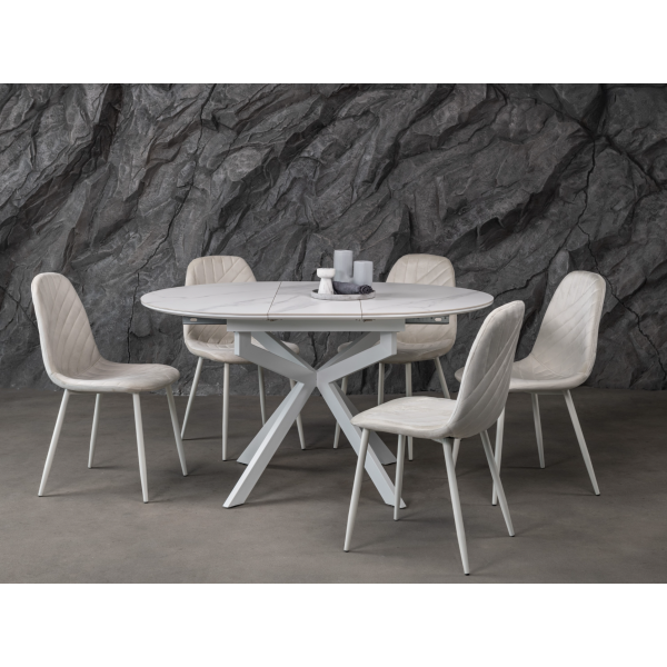 Керамічний стіл Офелія TML-1250 калакатта крістал + білий