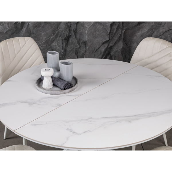 Керамічний стіл Офелія TML-1250 калакатта крістал + білий