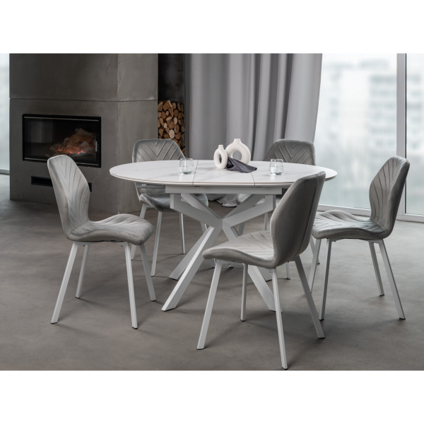 Керамічний стіл Офелія TML-1250 калакатта крістал + білий