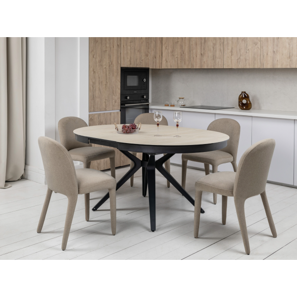 Керамічний стіл Ноемі TML-996 вествуд + чорний