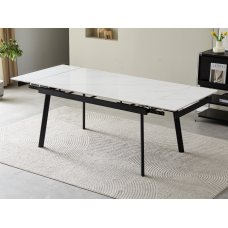 Керамічний стіл TM-98 білий мармур + чорний