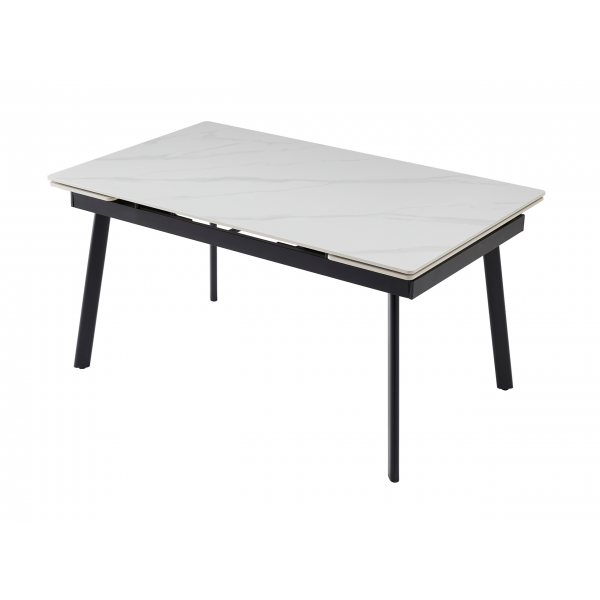 Керамічний стіл TM-98 білий мармур + чорний