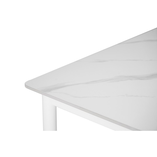 Обідній керамічний стіл TM-110 білий мармур + білий