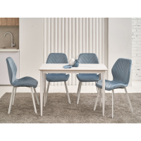 Обідній керамічний стіл TM-110 білий мармур + білий