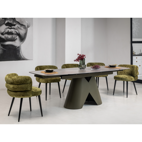 Керамічний стіл Паріс TML-997 айрон бронз + коричневий