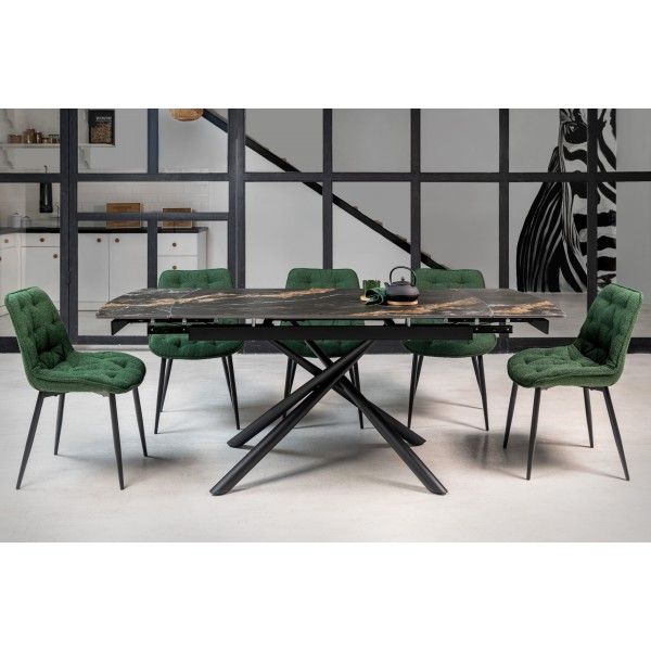 Керамічний стіл Піно TML-1200-1 п'єр блек + чорний