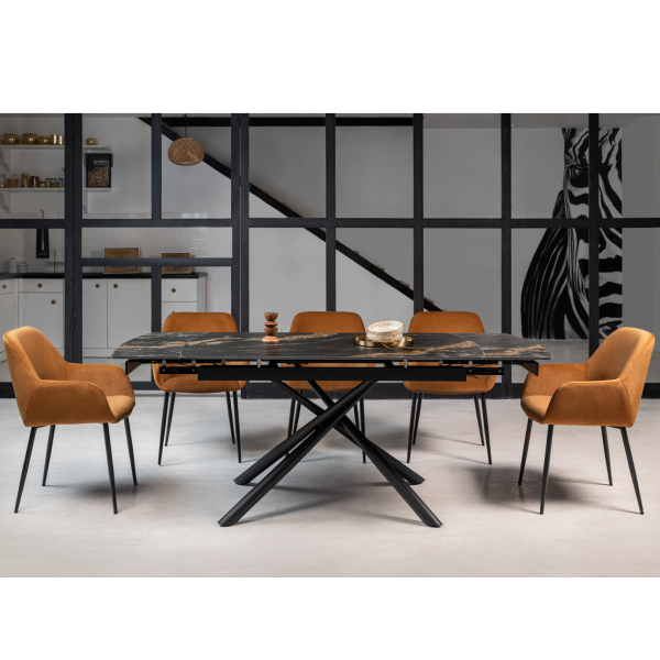 Керамічний стіл Піно TML-1200-1 п'єр блек + чорний