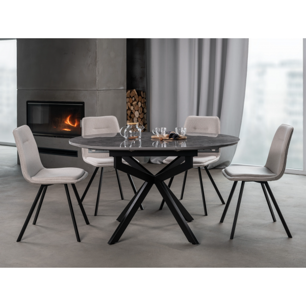 Керамічний стіл Офелія TML-1250 спайдер грей + чорний