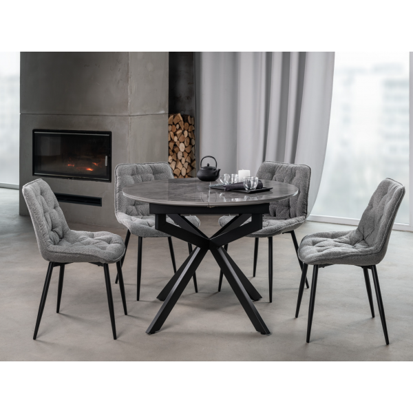 Керамічний стіл Офелія TML-1250 спайдер грей + чорний