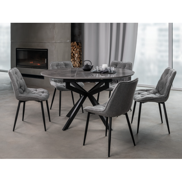 Керамічний стіл Офелія TML-1250 спайдер грей + чорний