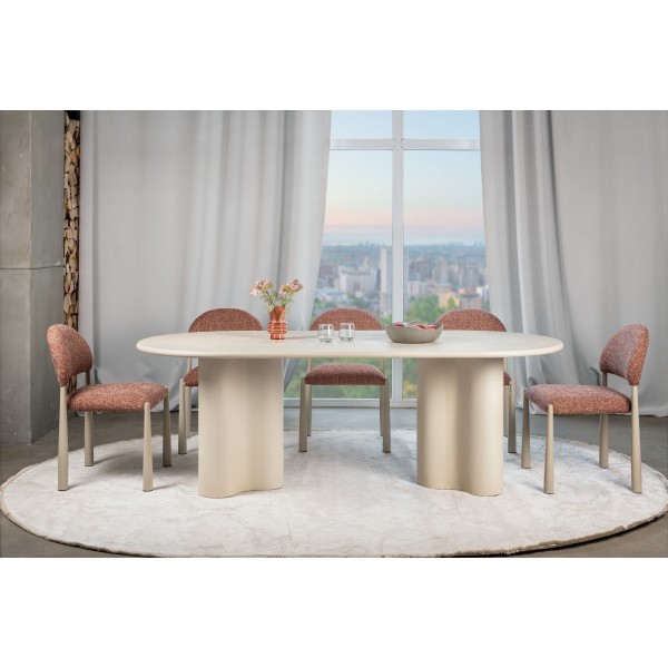 Стіл МДФ з матовим мікроцементним покриттям Кліо TM-220 бетон