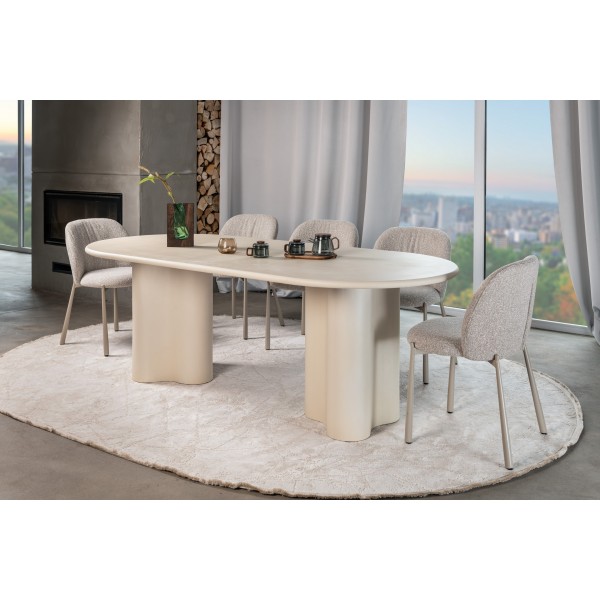 Стіл МДФ з матовим мікроцементним покриттям Кліо TM-220 бетон