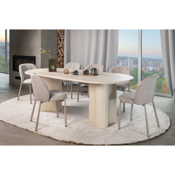 Стіл МДФ з матовим мікроцементним покриттям Кліо TM-220 бетон