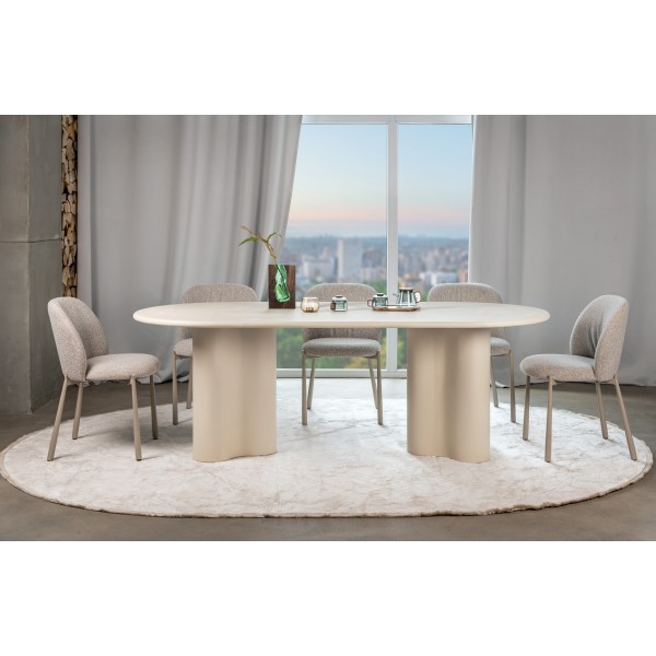 Стіл МДФ з матовим мікроцементним покриттям Кліо TM-220 бетон