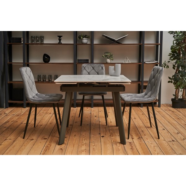 Керамічний стіл TM-80 каса вайт + сірий