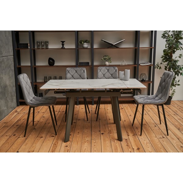 Керамічний стіл TM-80 каса вайт + сірий