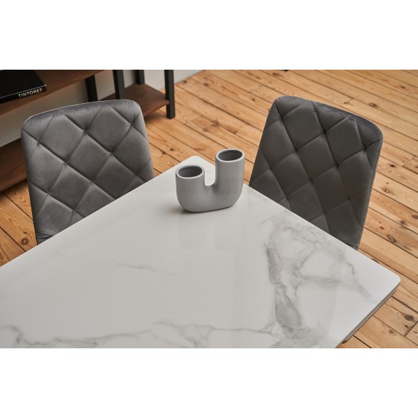 Керамічний стіл TM-80 каса вайт + сірий