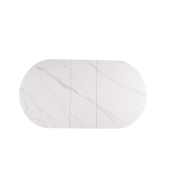 Керамічний стіл TM-85 білий мармур + чорний