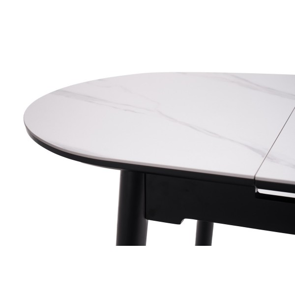 Керамічний стіл TM-85 білий мармур + чорний