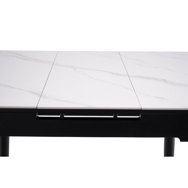 Керамічний стіл TM-85 білий мармур + чорний