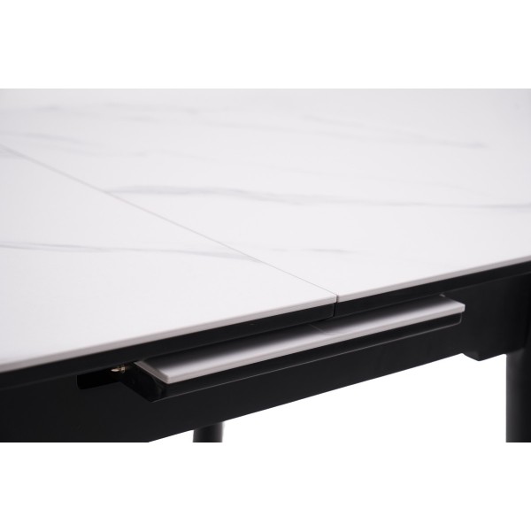 Керамічний стіл TM-85 білий мармур + чорний