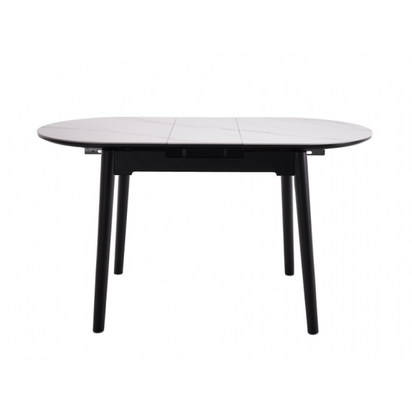 Керамічний стіл TM-85 білий мармур + чорний