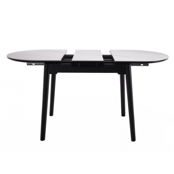 Керамічний стіл TM-85 білий мармур + чорний