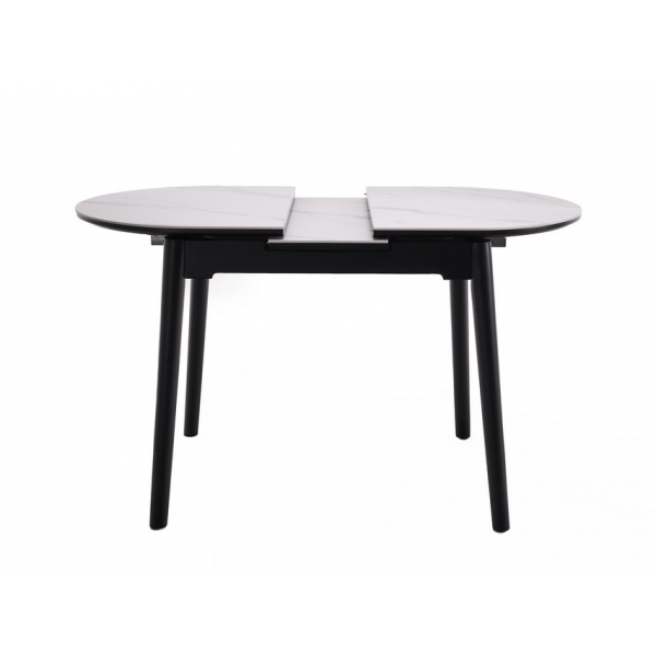 Керамічний стіл TM-85 білий мармур + чорний