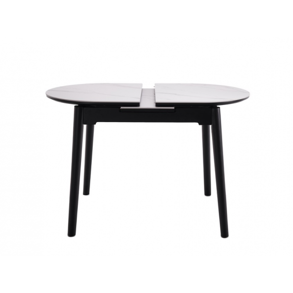 Керамічний стіл TM-85 білий мармур + чорний