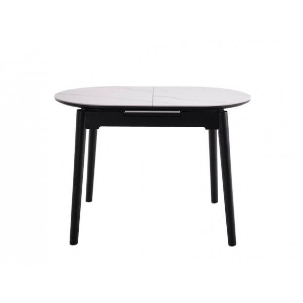 Керамічний стіл TM-85 білий мармур + чорний