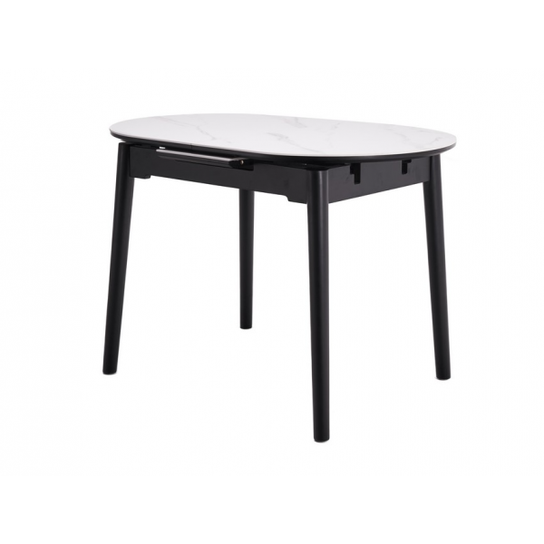 Керамічний стіл TM-85 білий мармур + чорний