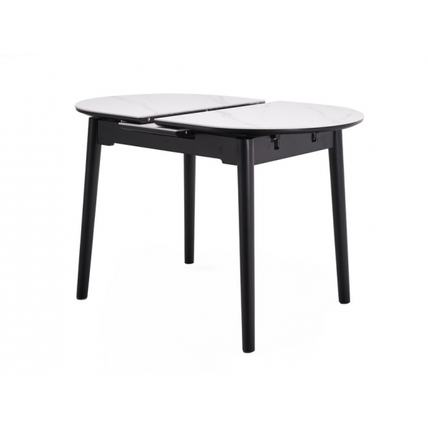Керамічний стіл TM-85 білий мармур + чорний