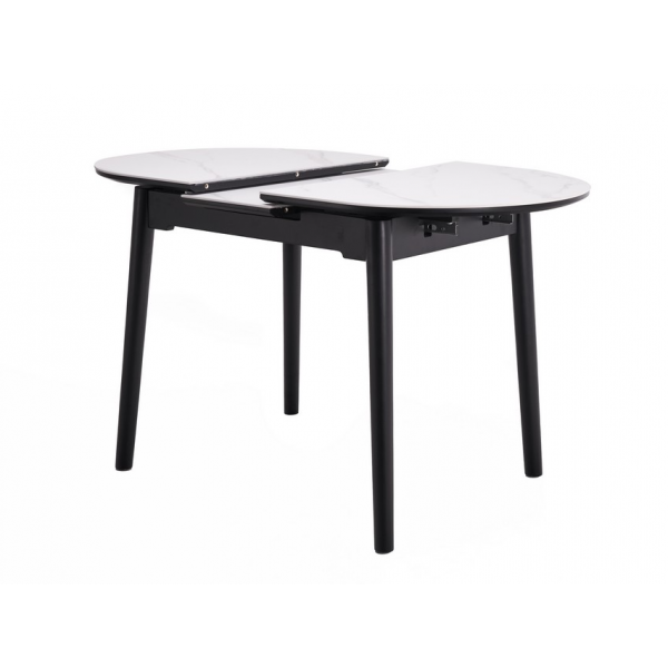 Керамічний стіл TM-85 білий мармур + чорний