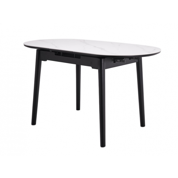 Керамічний стіл TM-85 білий мармур + чорний