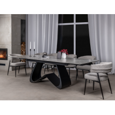 Керамічний стіл Орфео TML-998 сільвер вайт + чорний