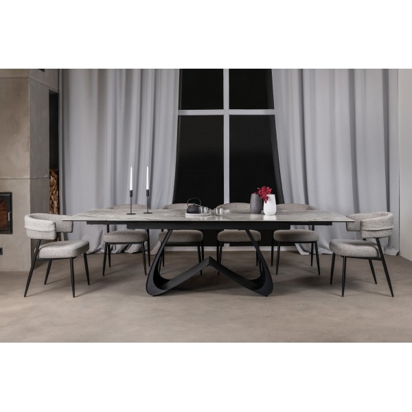 Керамічний стіл Орфео TML-998 сільвер вайт + чорний