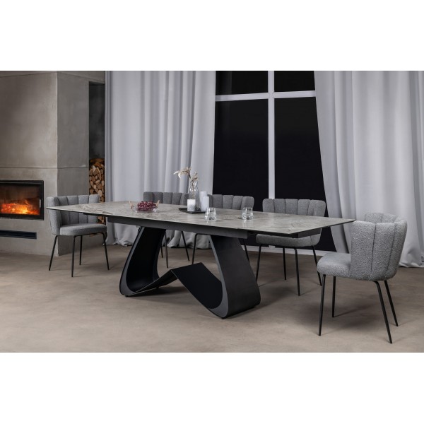 Керамічний стіл Орфео TML-998 сільвер вайт + чорний