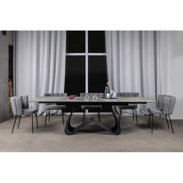 Керамічний стіл Орфео TML-998 сільвер вайт + чорний