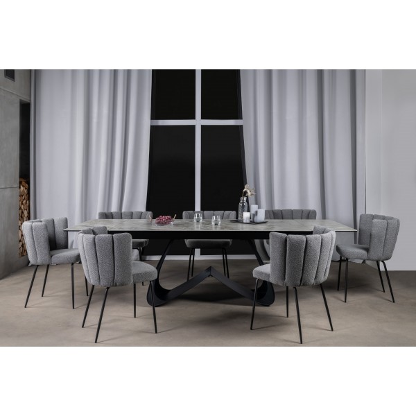 Керамічний стіл Орфео TML-998 сільвер вайт + чорний