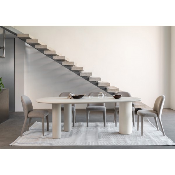 Стіл МДФ з матовим мікроцементним покриттям Бастіано TM-225 бетон