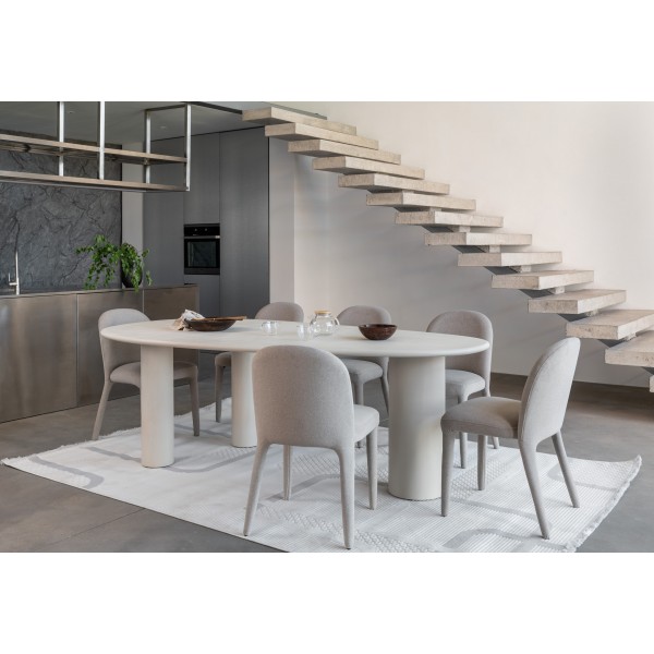 Стіл МДФ з матовим мікроцементним покриттям Бастіано TM-225 бетон