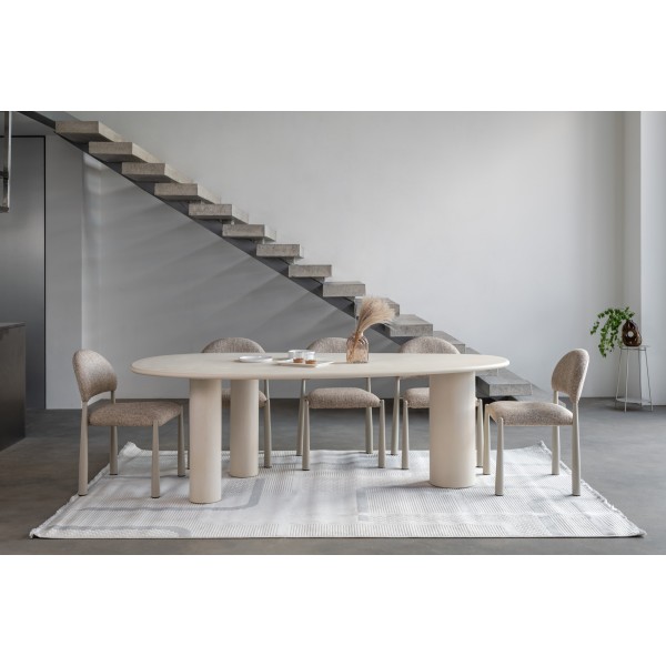 Стіл МДФ з матовим мікроцементним покриттям Бастіано TM-225 бетон