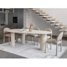 Стіл МДФ з матовим мікроцементним покриттям Бастіано TM-225 бетон