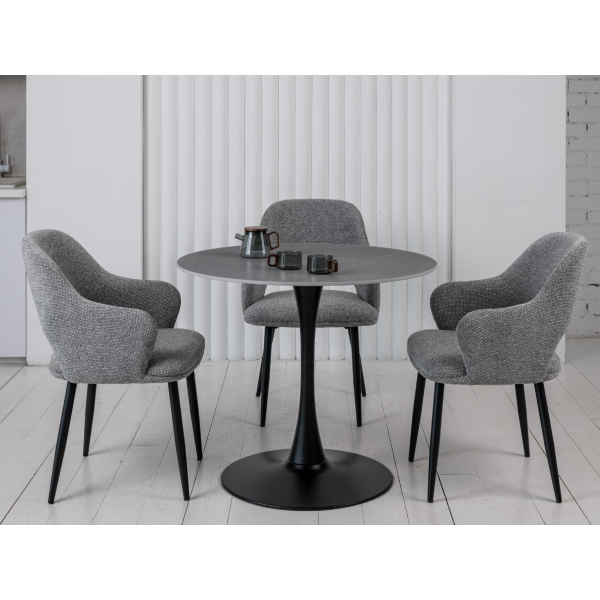 Стіл обідній T-325 айс грей + чорний