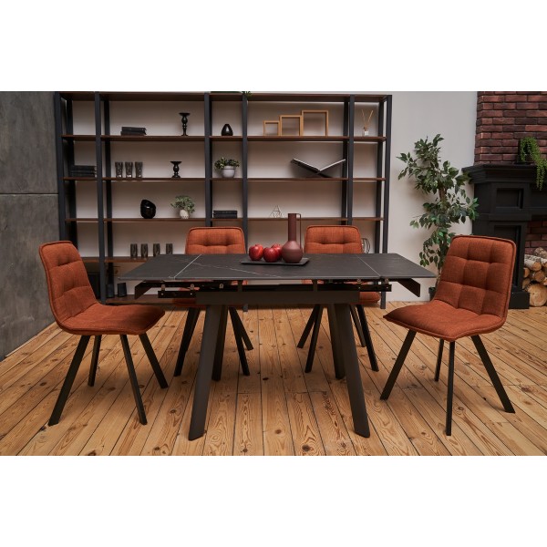 Керамічний стіл TM-80 чорний онікс + чорний